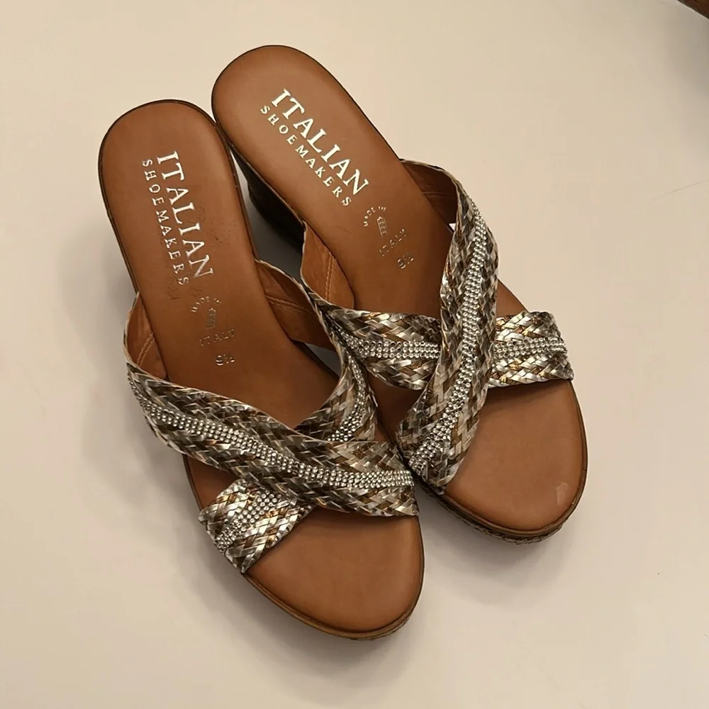 Italian Shoemakers gorgeous strappy slide heeled sandals - Picture 7 of 14